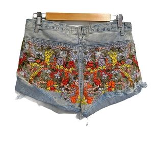 Free People Elsa Embroidered Floral Shorts BNWOT